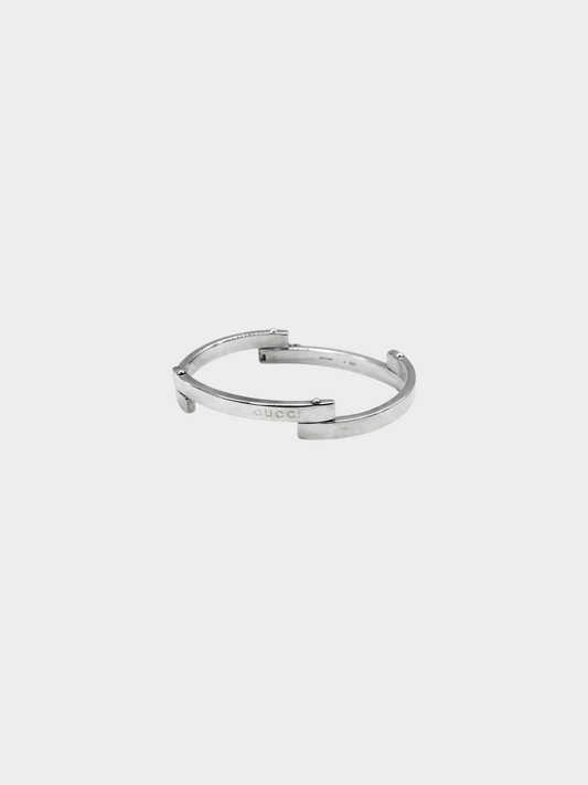 Gucci 2000s Silver Gucci Engraved Bracelet