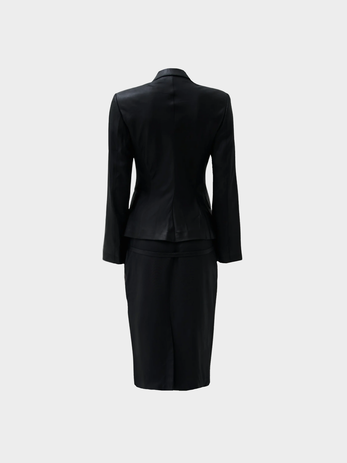 Gucci by Tom Ford SS 2001 Black Blazer and Skirt Suit Set