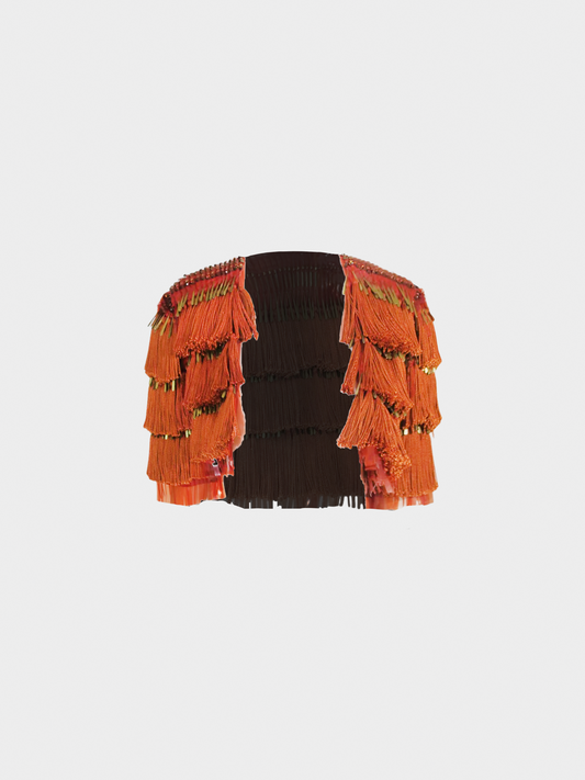 Gucci SS 2011 Brown Beaded Bolero