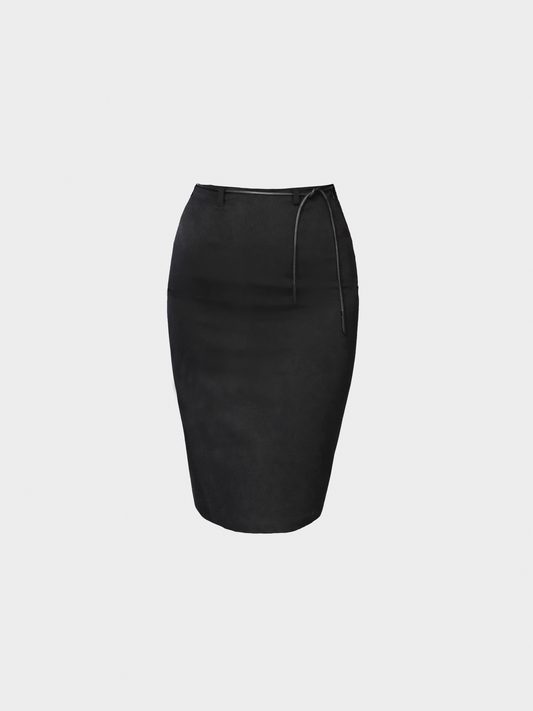 Gucci by Tom Ford 2000s Black Midi Skirt