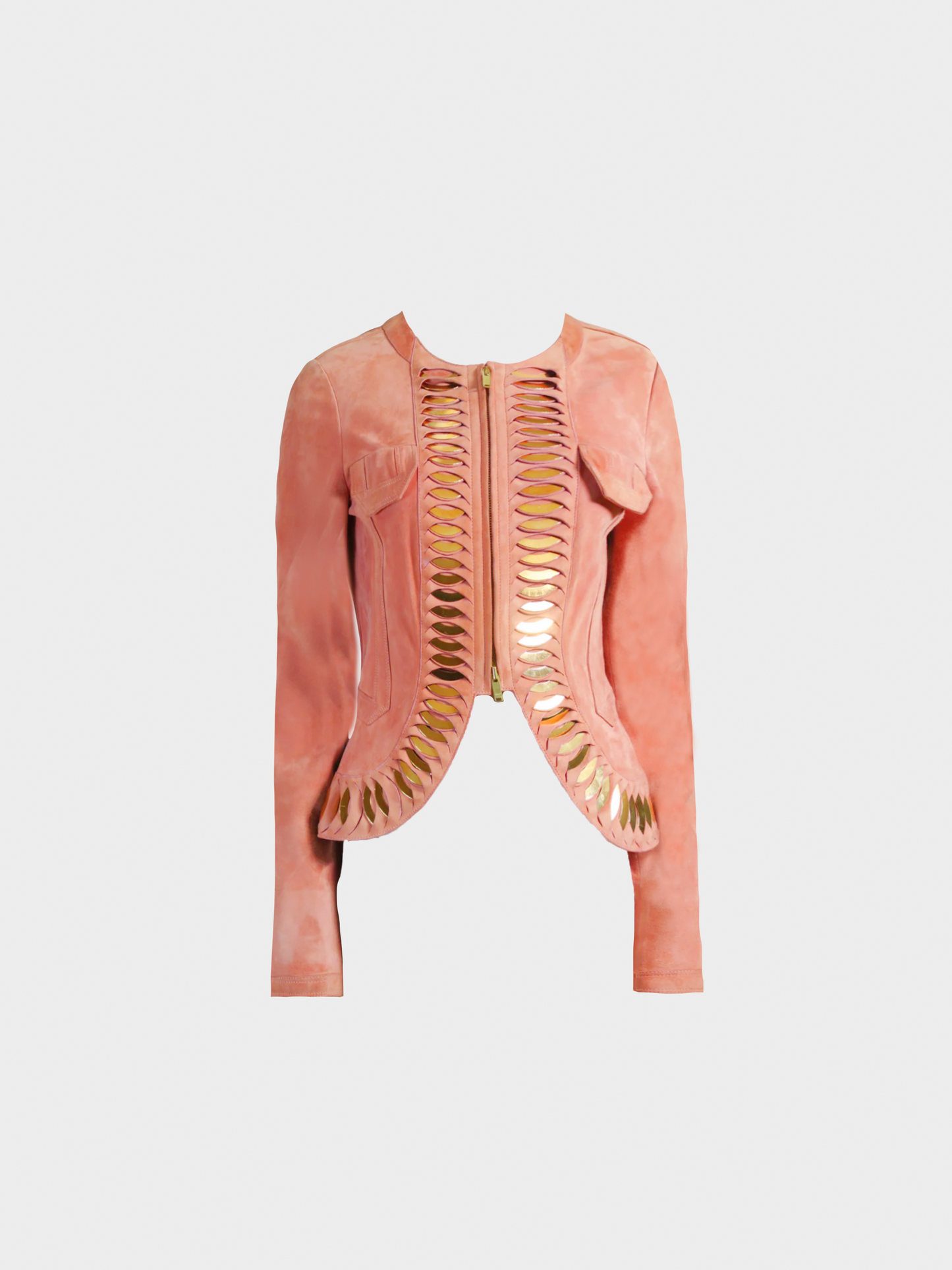 Gucci 2000s Peach Suede Leather Jacket