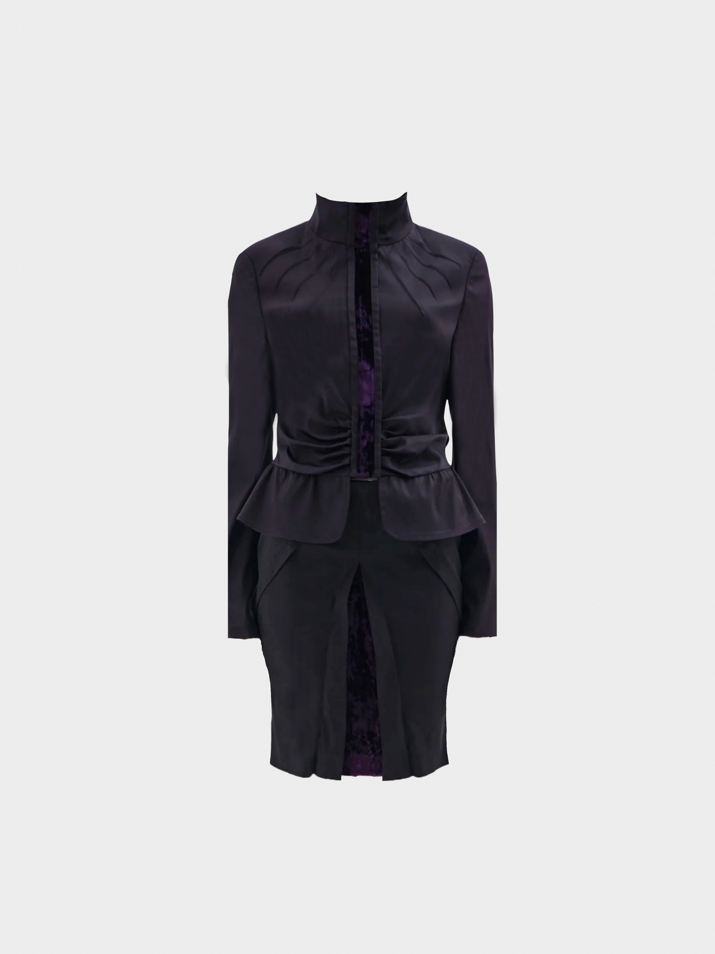 Gucci by Tom Ford FW 2004 Aubergine Taffeta Three Piece Set