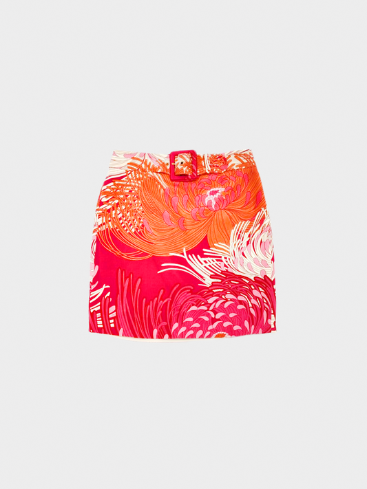 Gucci 2000s Pink Floral Mini Skirt
