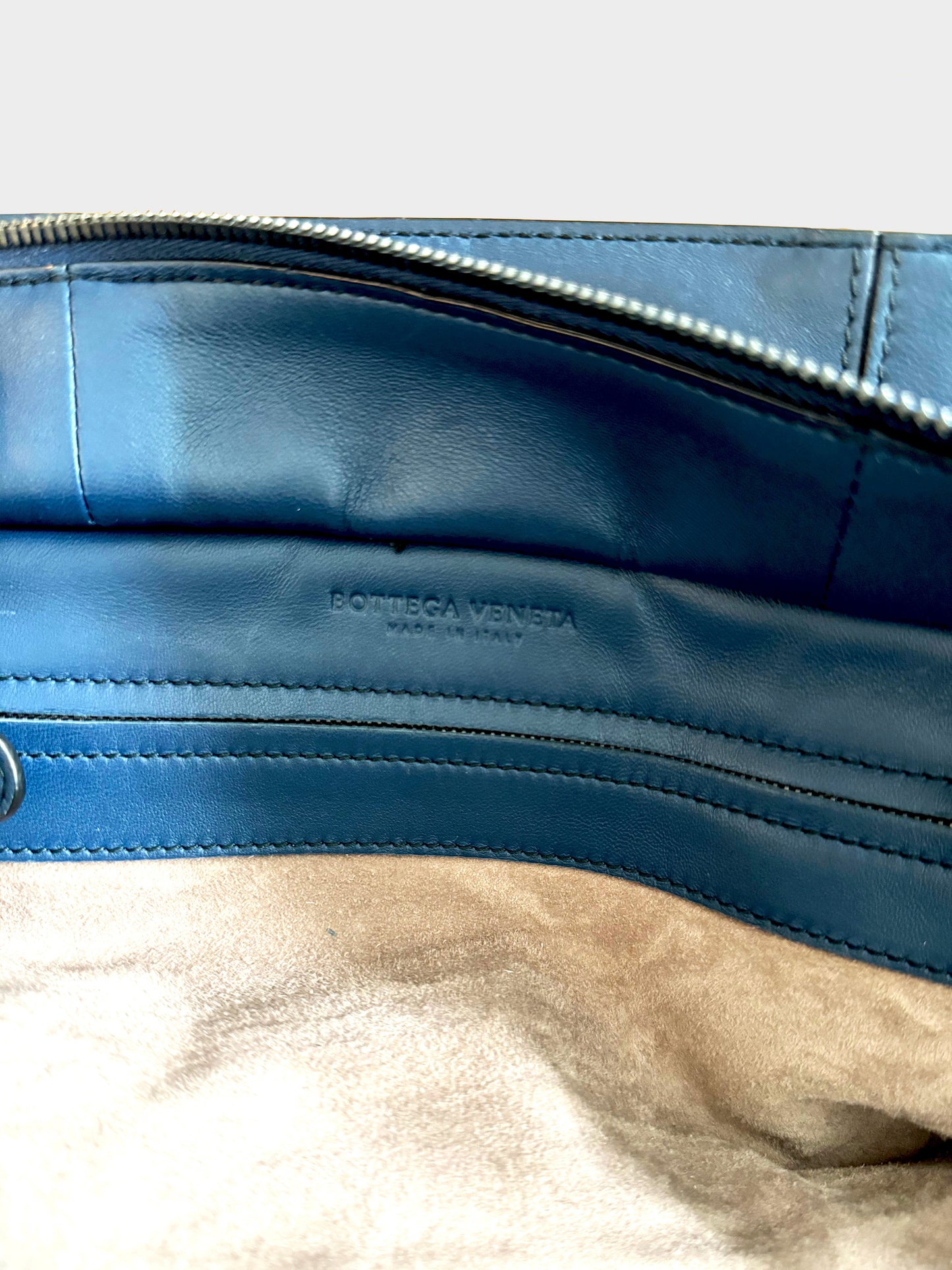 Bottega Veneta 2015 Blue Monaco Intrecciato Bag