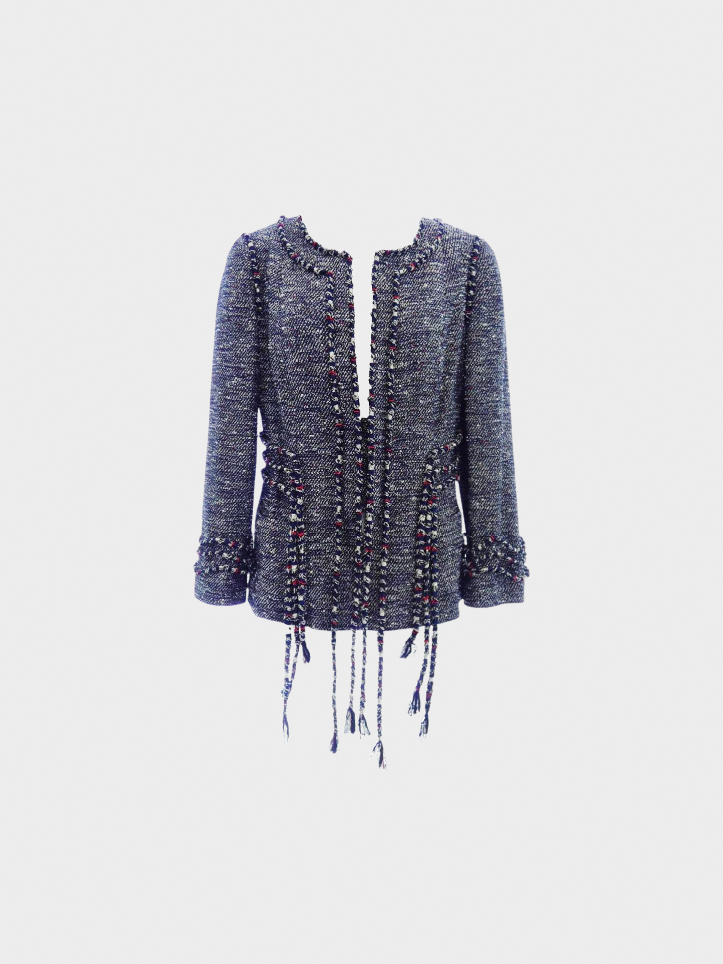 Chanel SS 2010 Grey Tweed Pattern Evening Jacket