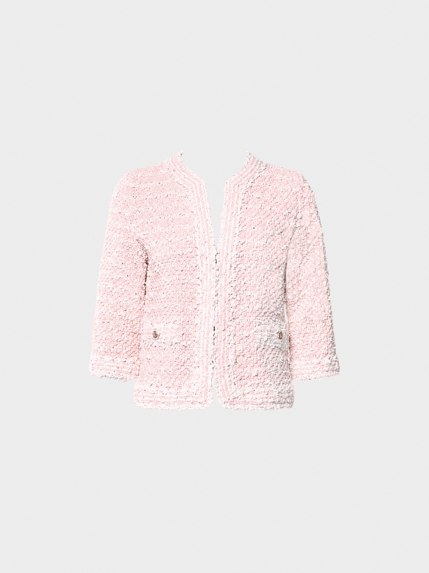 Chanel 2000s Pink Tweed Short Sleeve Jacket