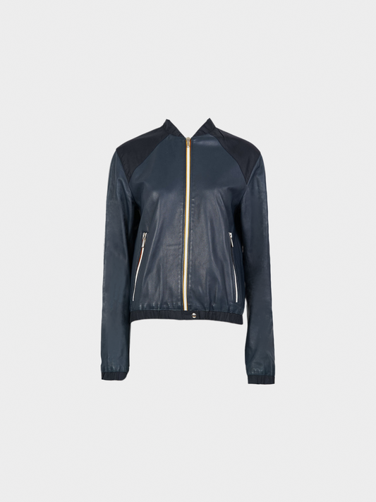 Miu Miu SS 2000 Navy Leather Jacket