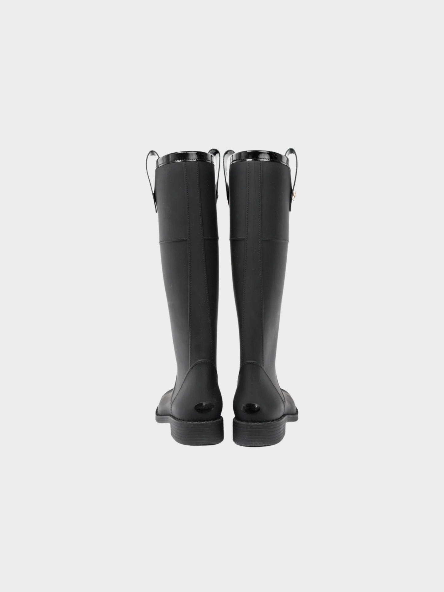Jimmy Choo 2018 Edith Black Rubber Cap-Toe Rain Boots