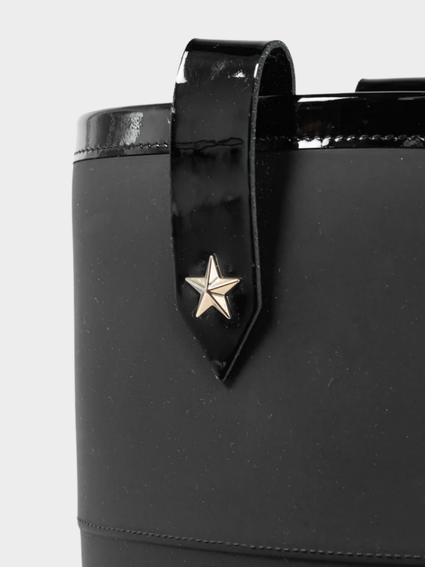 Jimmy Choo 2018 Edith Black Rubber Cap-Toe Rain Boots