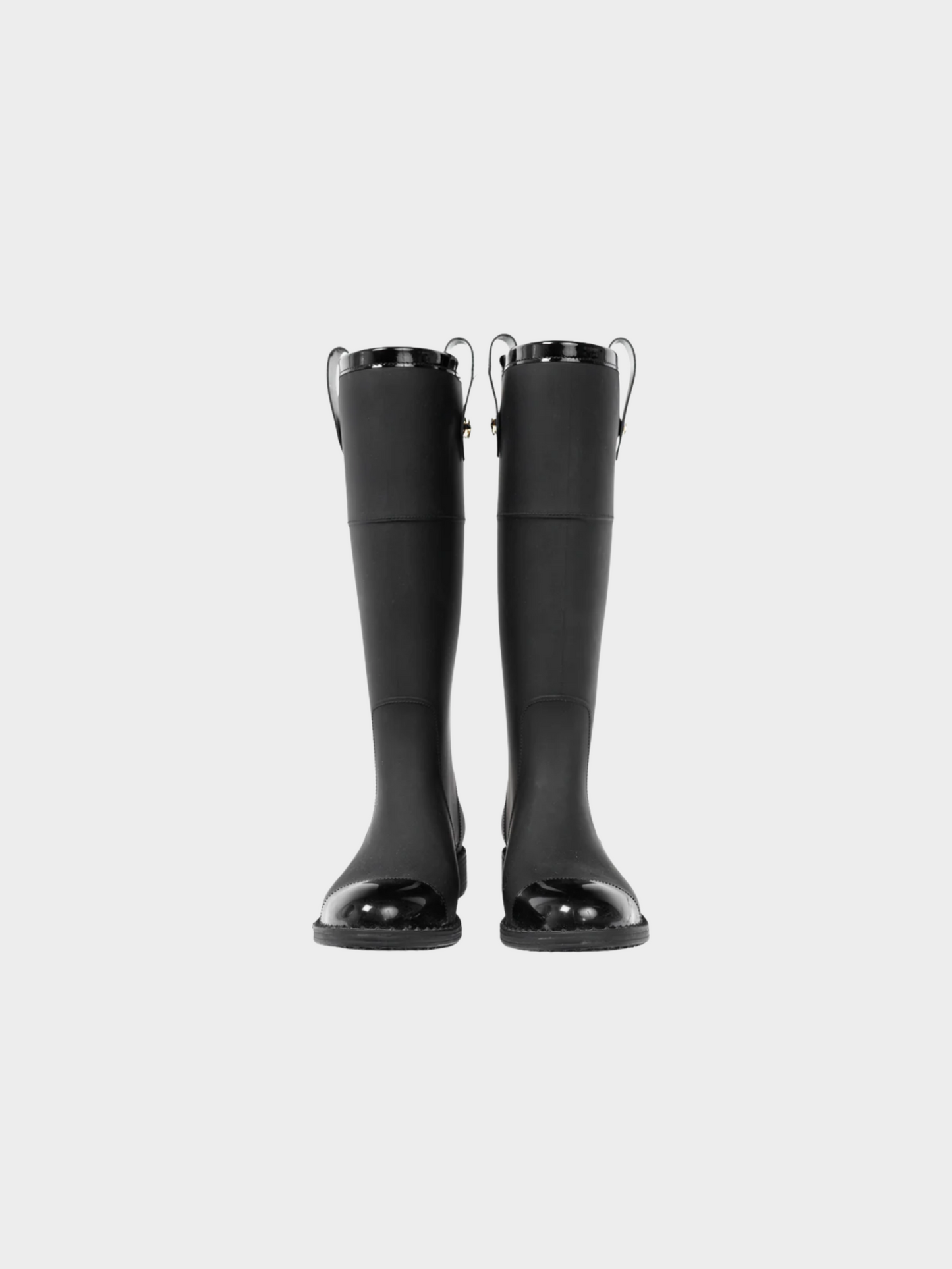 Jimmy Choo 2018 Edith Black Rubber Cap-Toe Rain Boots