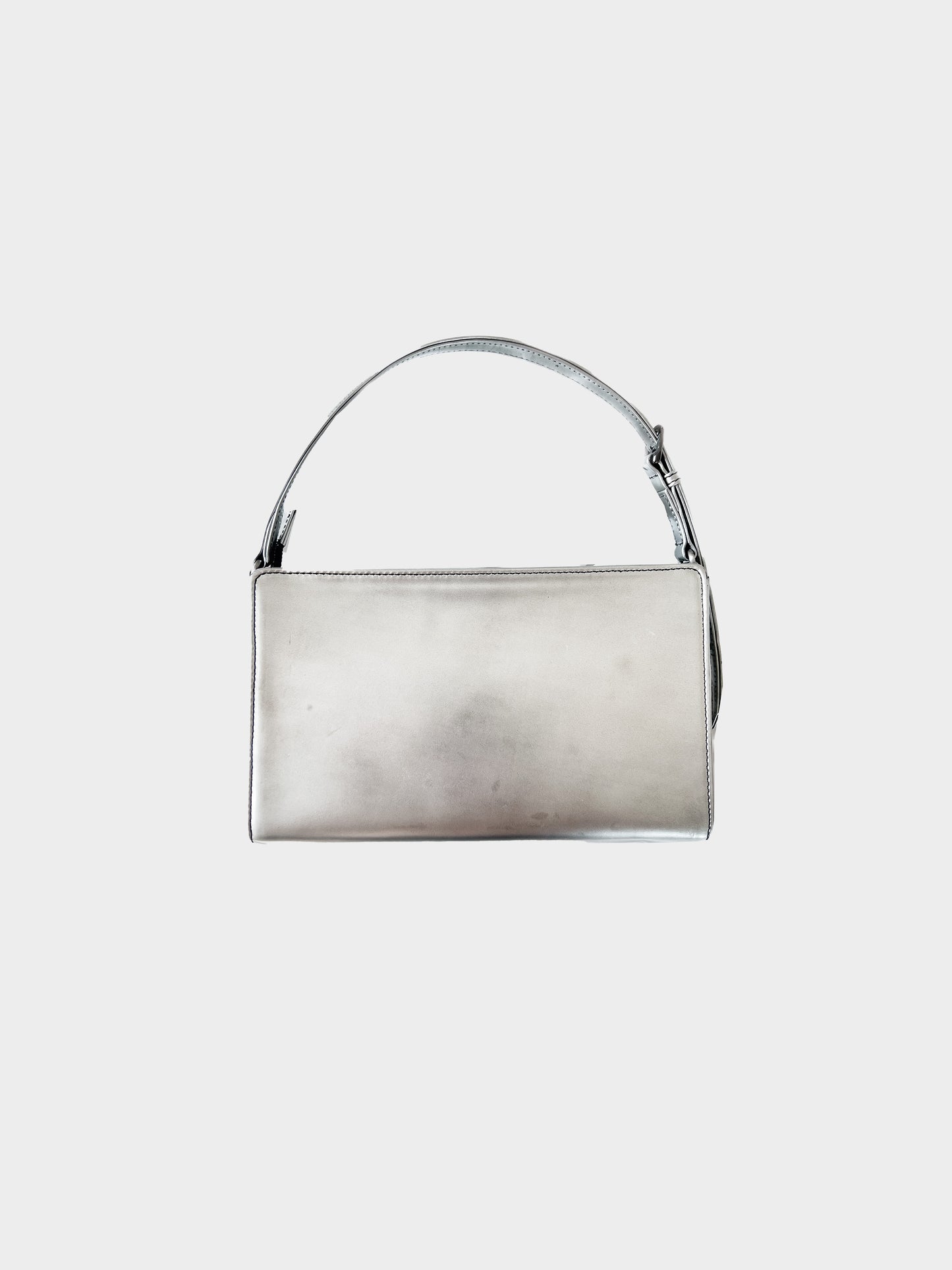 Jean Paul Gaultier 2000s Silver Metallic Roses Bag