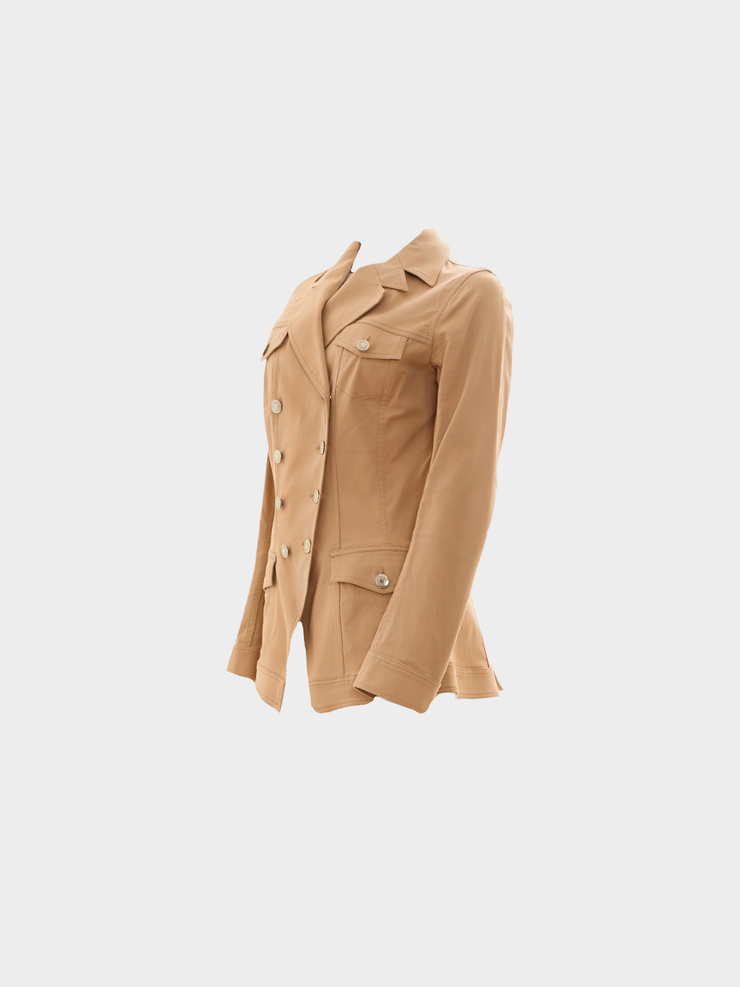 John Galliano SS 2005 Double Breasted Napoleon Beige Jacket