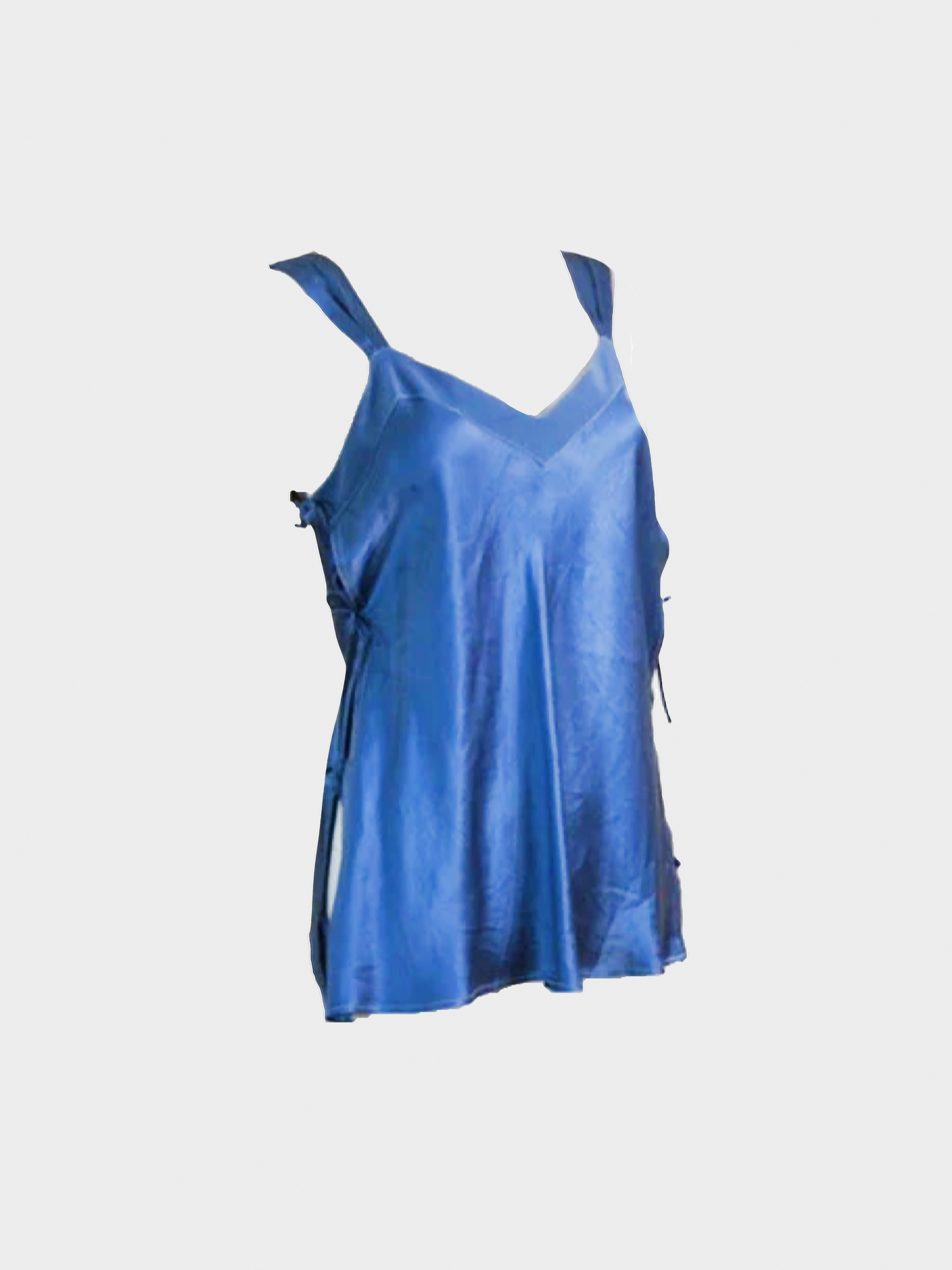 Jean Paul Gaultier 2000s Blue Silky Tie Detail Top