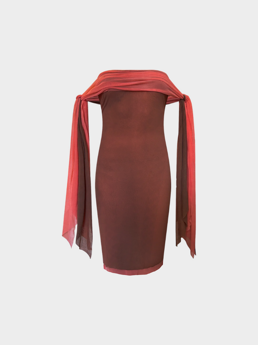 Jean Paul Gaultier 1990s Deep Pink Mesh Midi Dress