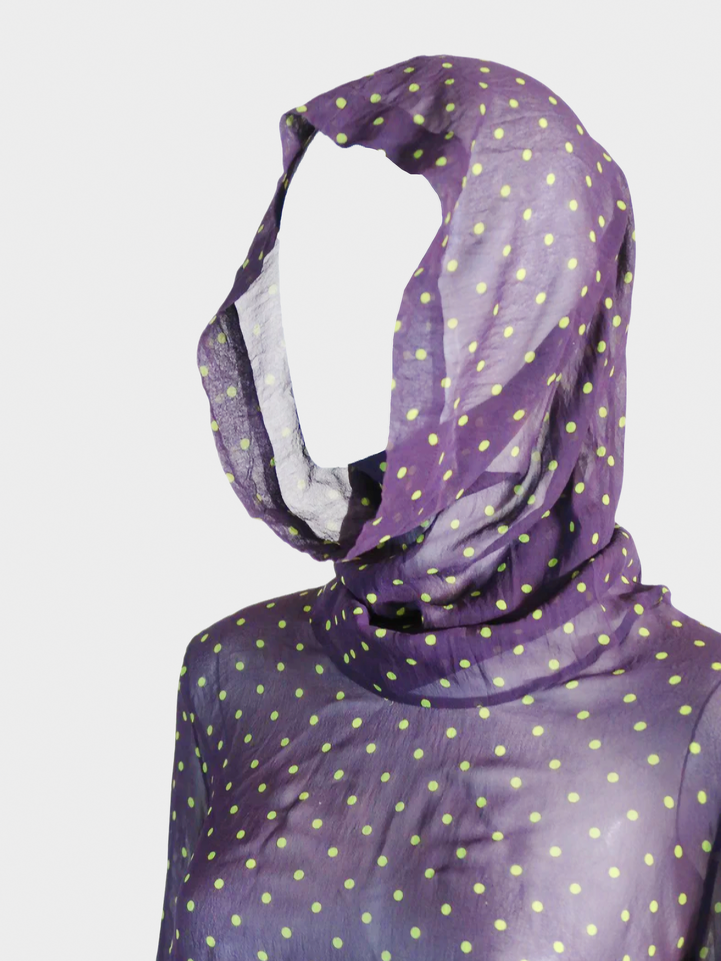 Jean Paul Gaultier 2000s Hooded Plum Silk Long Sleeve Top