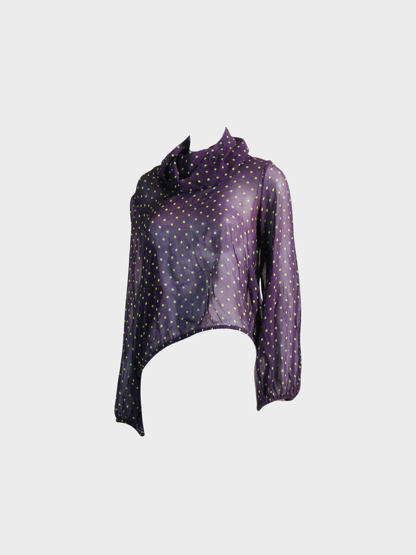 Jean Paul Gaultier 2000s Hooded Plum Silk Long Sleeve Top