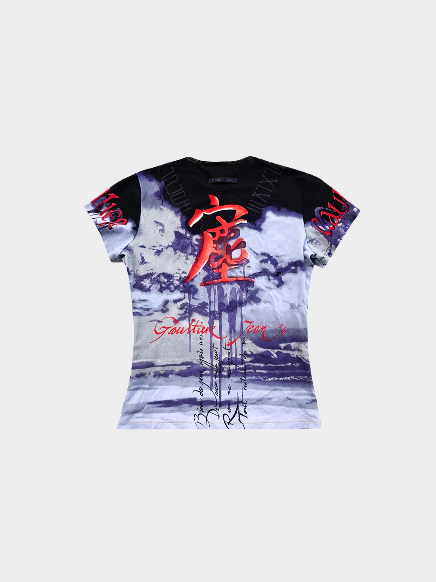 Jean Paul Gaultier 2000s Rare Purple Script T-Shirt