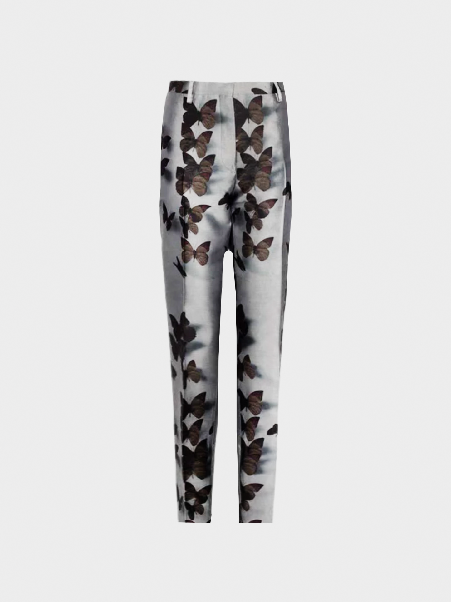 Lanvin FW 2013 Silver Silk Butterfly Pants