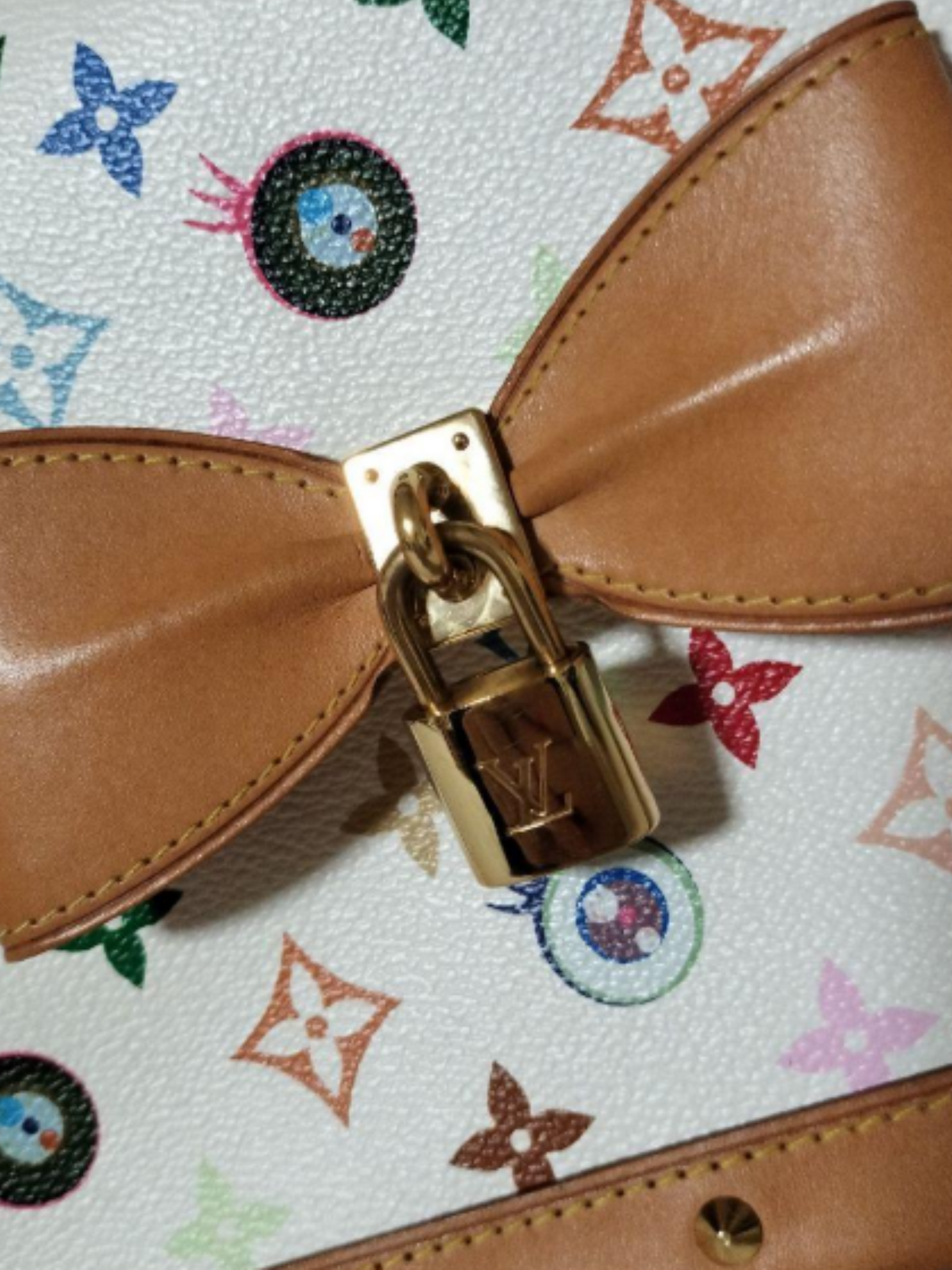 Louis Vuitton 2003 White Monogram Multicolor Eye Need You Bag