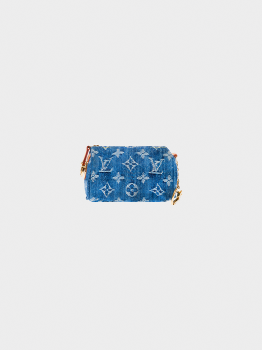 Louis Vuitton SS 2005 Denim Blue Speedy PM Bag Charm