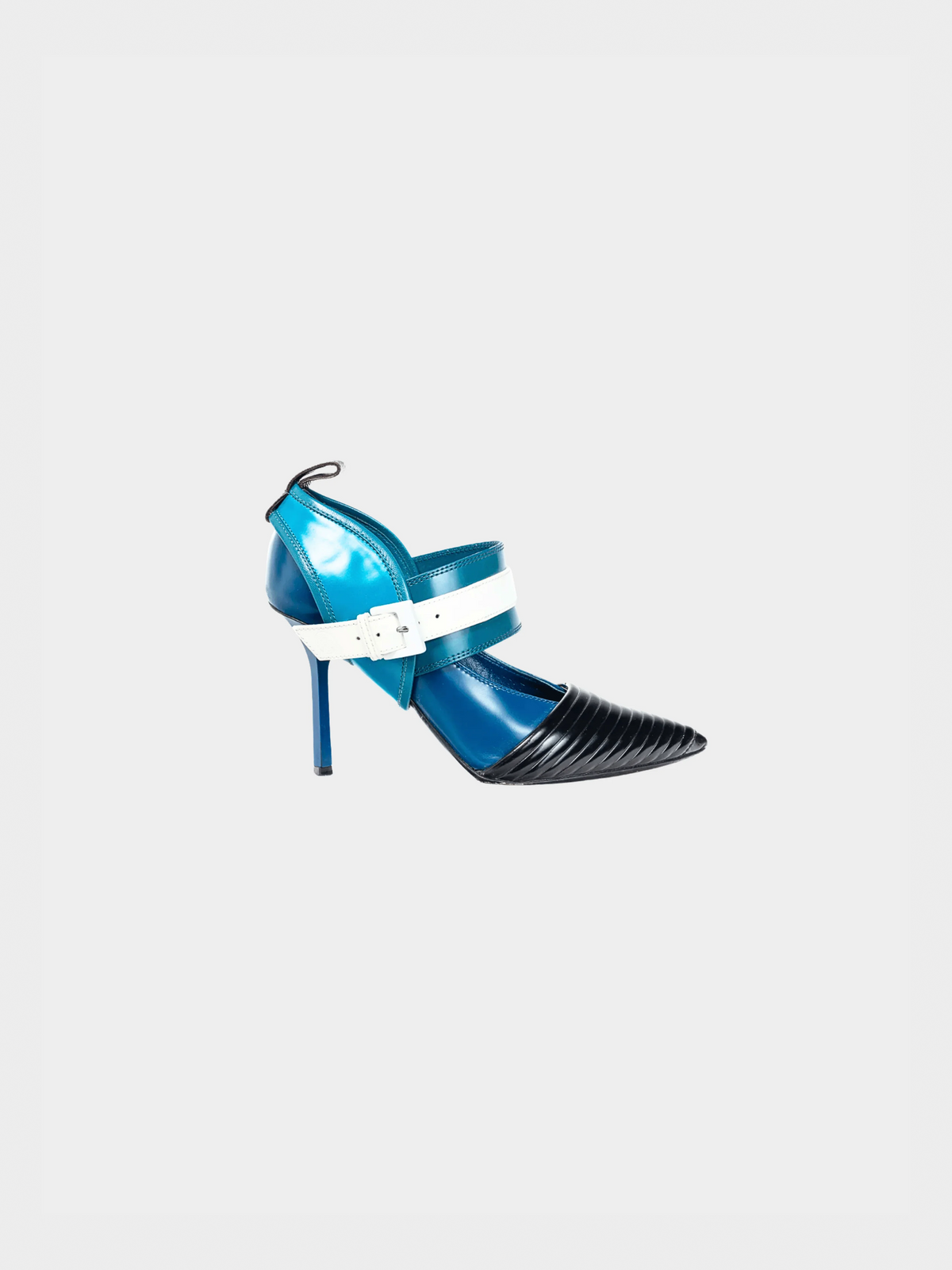Louis Vuitton AW 2015 Runway Blue & Black Colourblock Mary Jane Heels
