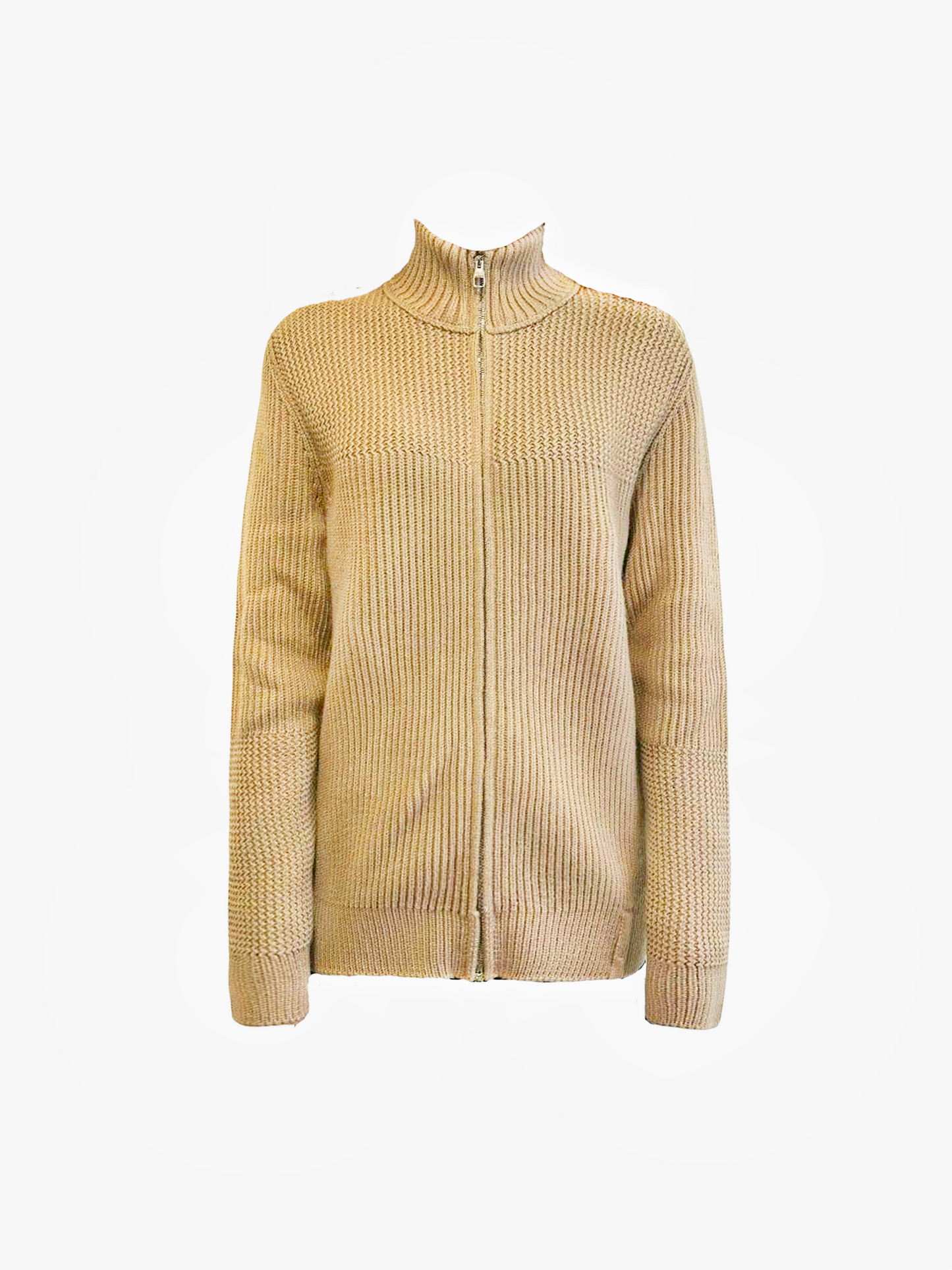 Louis Vuitton 2000s Beige Wool Knit Cardigan