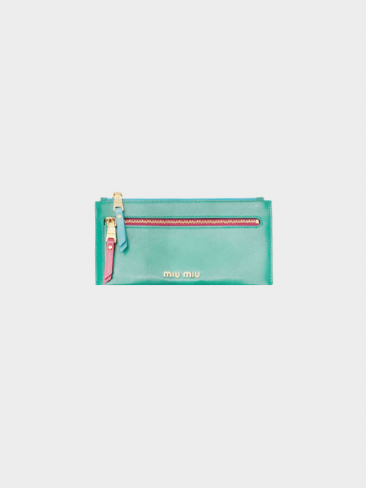 Miu Miu 2010s Green Leather Shoulder Pouch