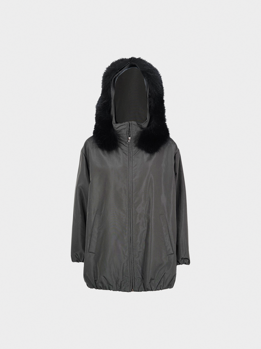 Prada FW 2006 Khaki Raccoon Fur Hood Jacket
