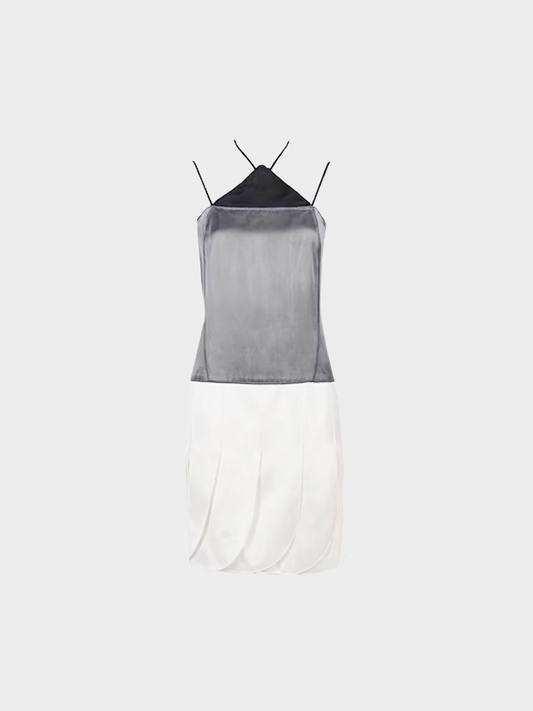 Miu Miu SS 2007 Silver Halter and White Skirt Dress