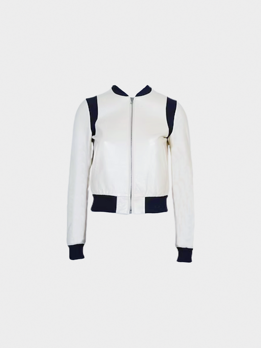 Miu Miu SS 2000 Grey Leather Cropped Jacket
