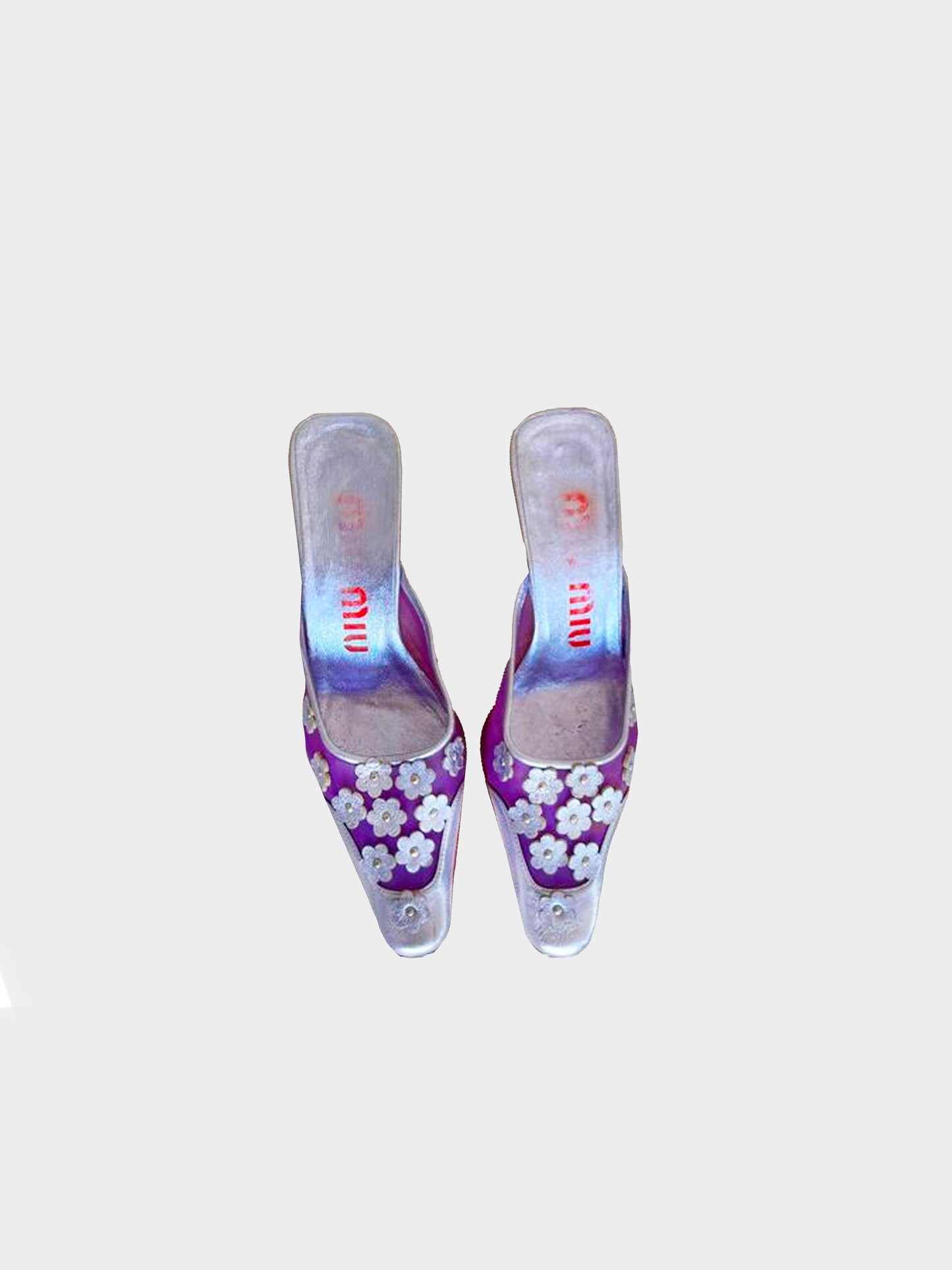 Miu Miu 1999 Purple Floral Heels