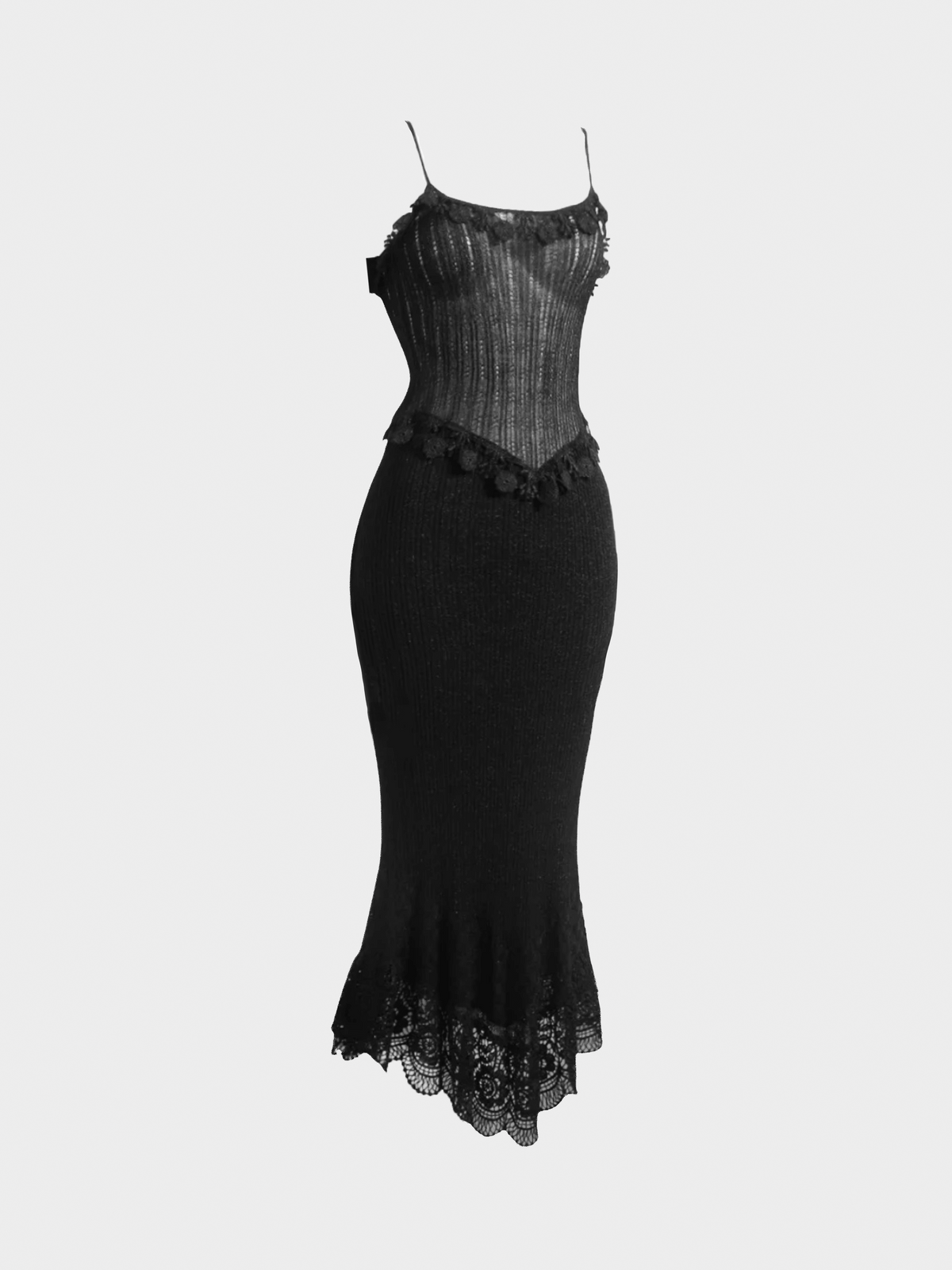 Moschino 1990s Black Knit Dress and Cardigan Set