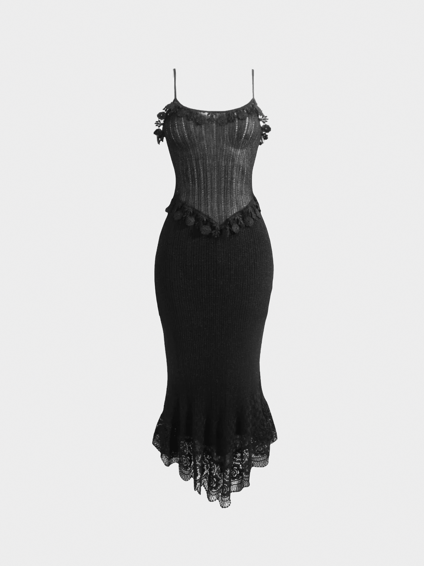 Moschino 1990s Black Knit Dress and Cardigan Set
