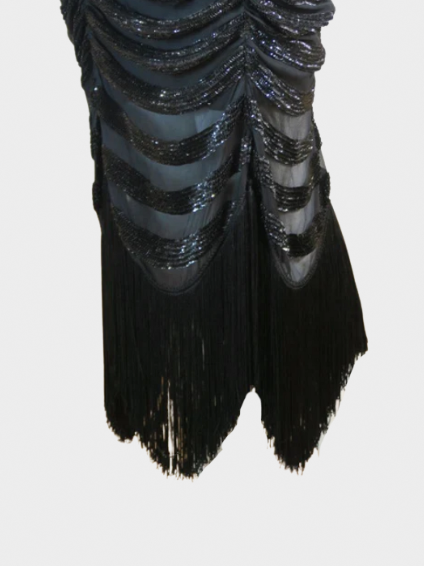 Moschino 1990s Black Beaded Halter Dress