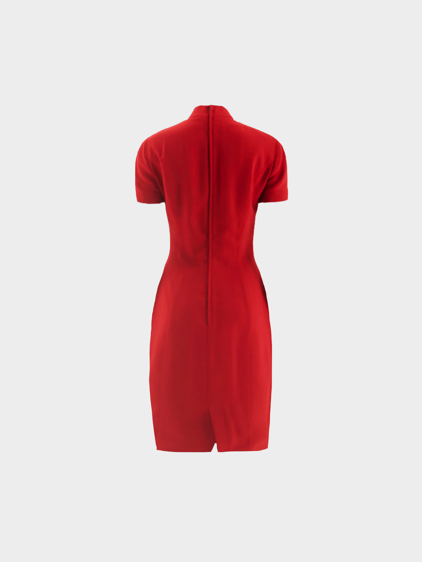 Thierry Mugler 1990s Red Crystal Glam Sculptural Evening Dress