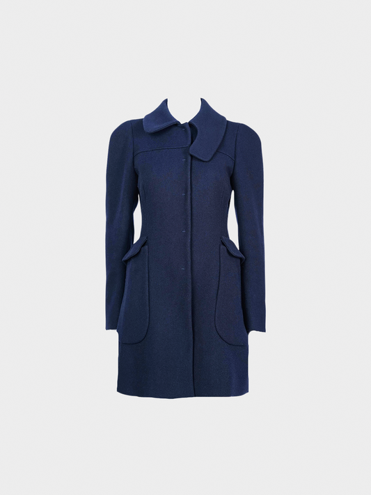 Prada FW 2001 Blue Wool Coat