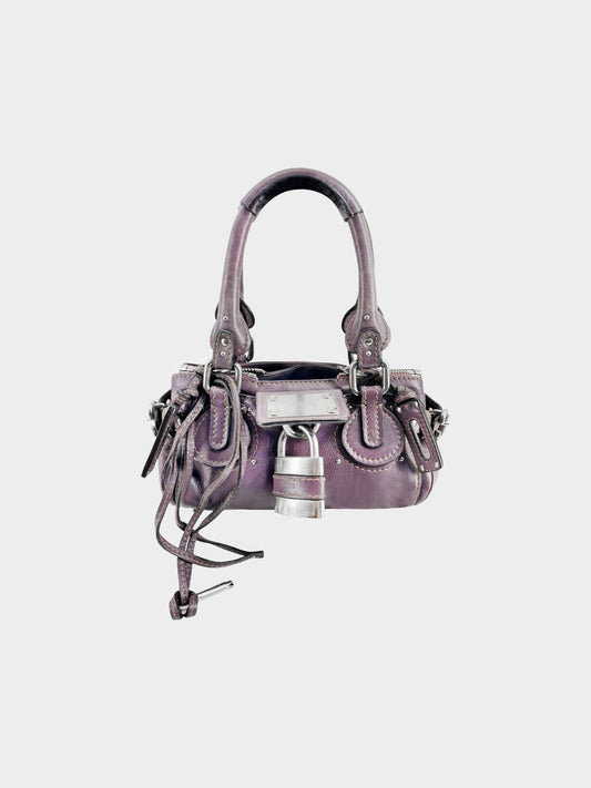 Chloe 2000s Purple Leather Paddington Bag