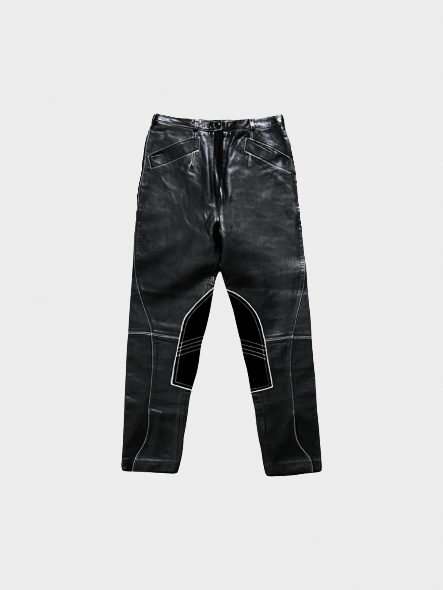 Jean Paul Gaultier Late 1980s Rare Paneled Biker Leather Pants