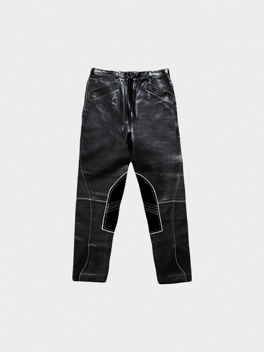 Jean Paul Gaultier Late 1980s Rare Paneled Biker Leather Pants