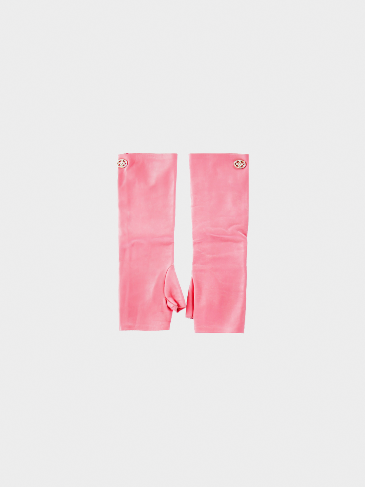 Chanel by Karl Lagerfeld 2000s Pink Leather Arm Warmers