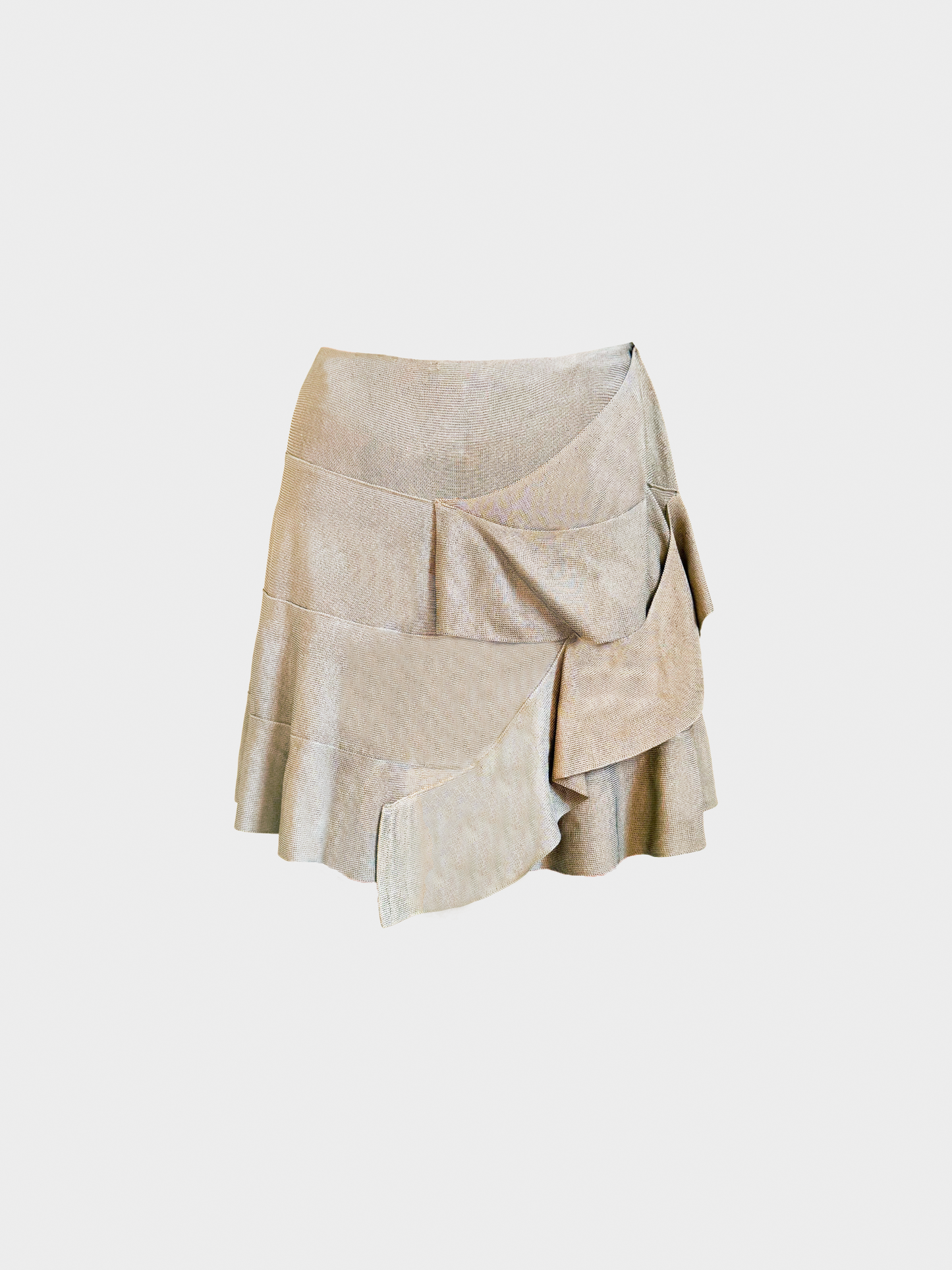 Plein Sud 2000s Brown Ruffled Knit Skirt