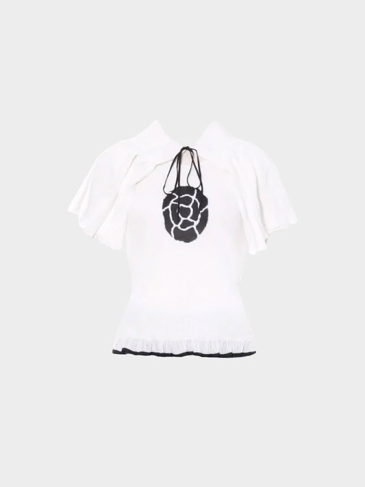 Chanel 2001 White Poncho and Top Set