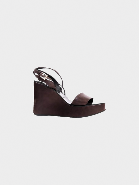 Prada 2000s Brown High Platform Sandals