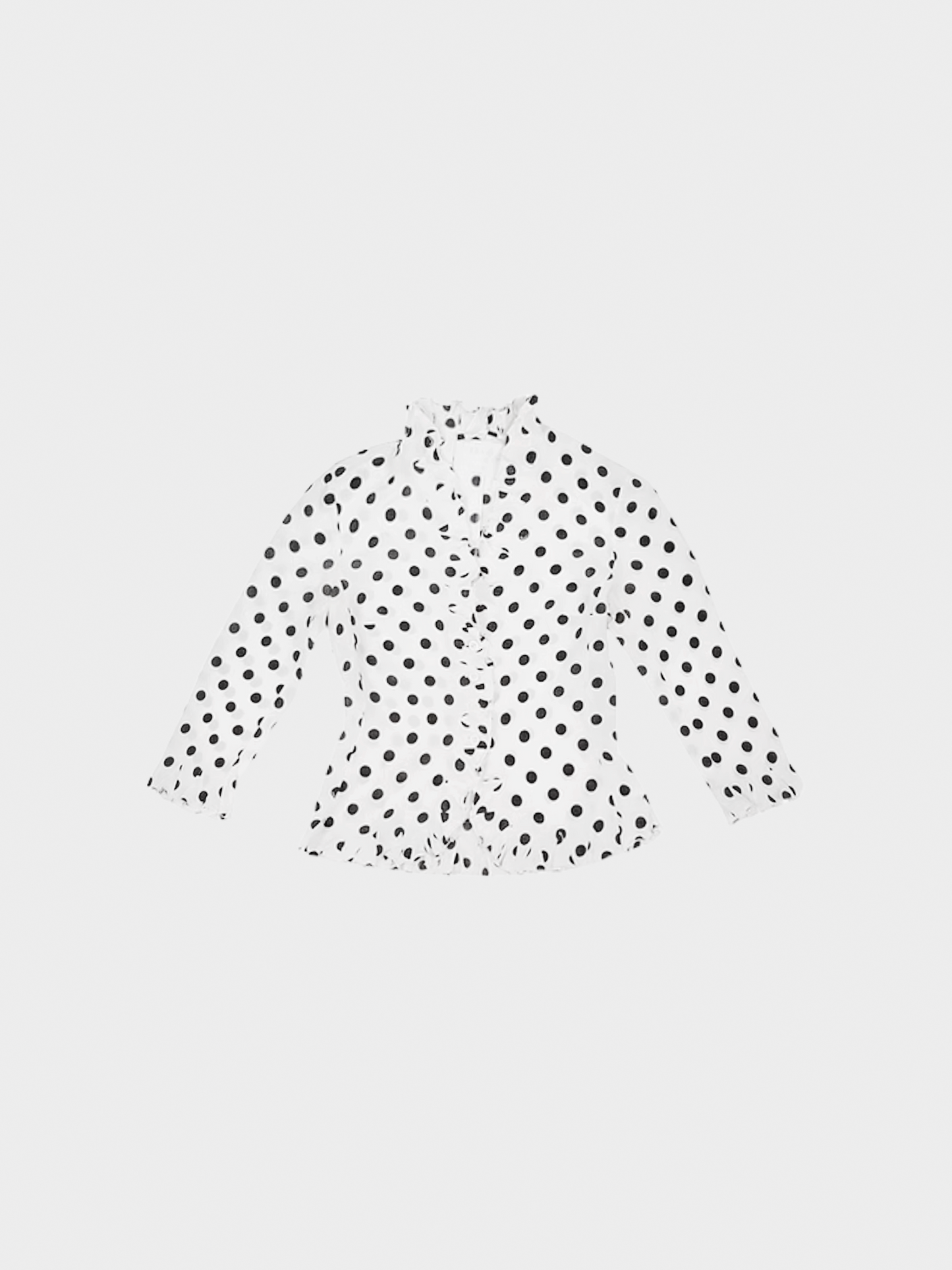 Prada SS 2000 Black and White Silk Polka Dot Top