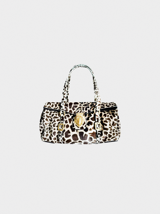 Prada 2000s Ponyhair Giraffe-Print Cavallino Shoulder Bag