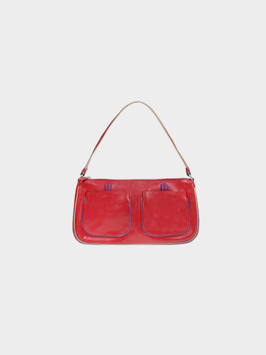 Miu Miu SS 2000 Red Leather Shoulder Bag