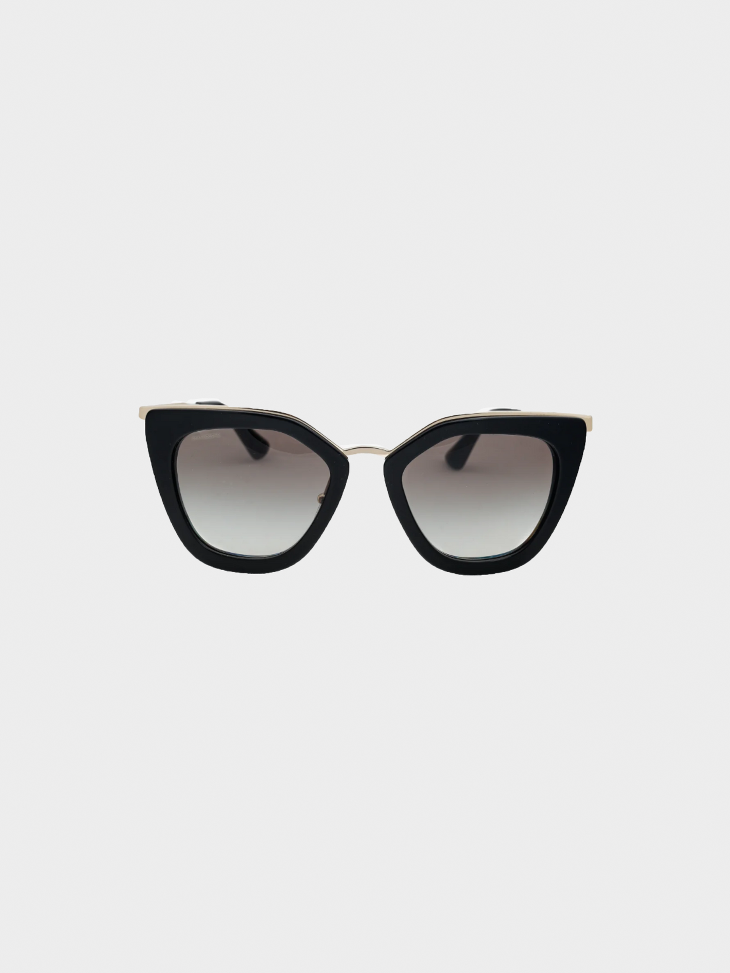 Prada 2010s Black & Gold-Tone Cat-Eye Sunglasses