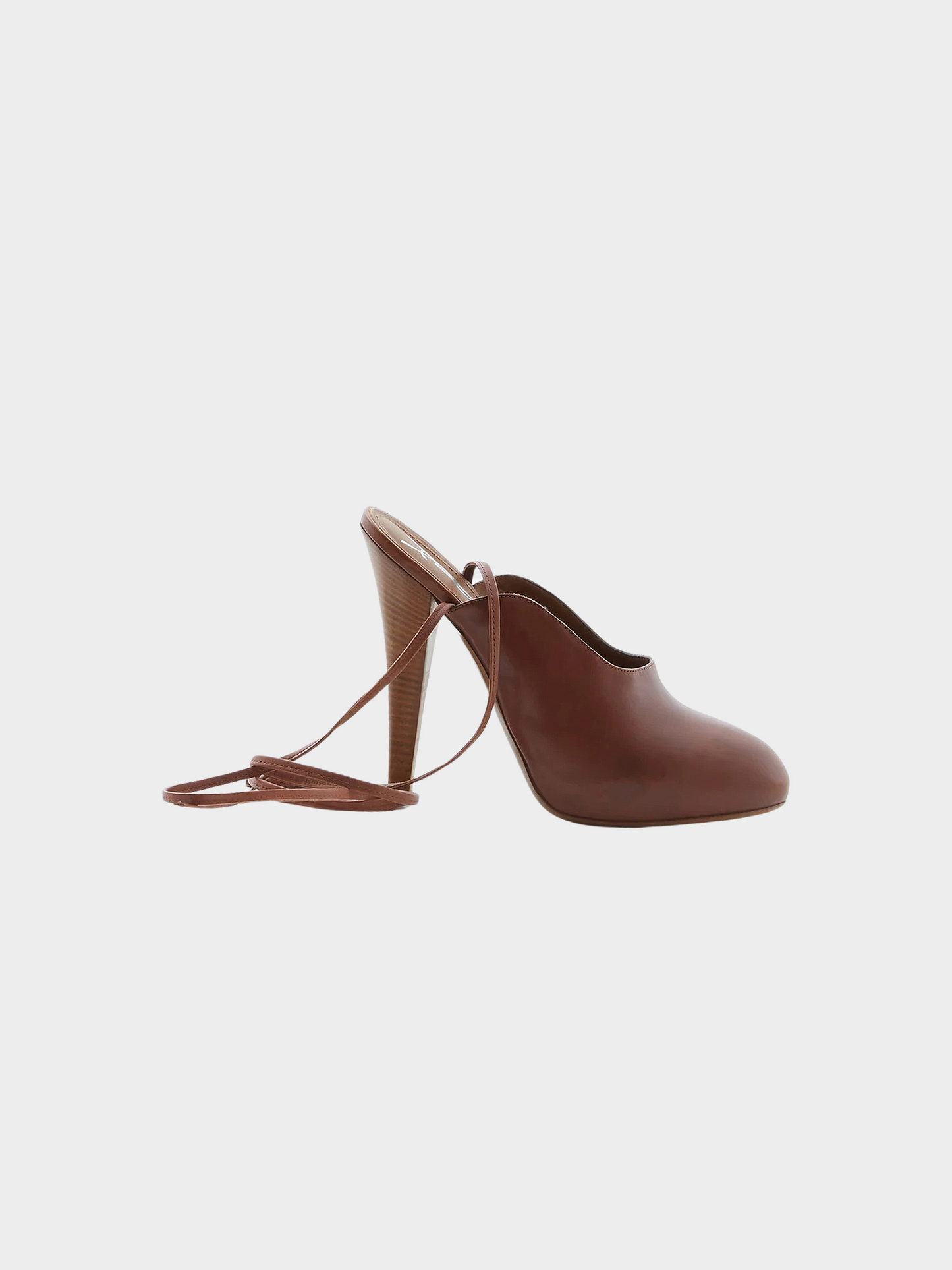 Yves Saint Laurent Resort 2010 Brown Lace-up Leather Heels