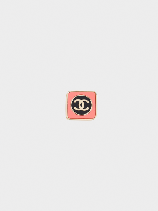 Chanel 2023 Pink Coco Mark Square Ring