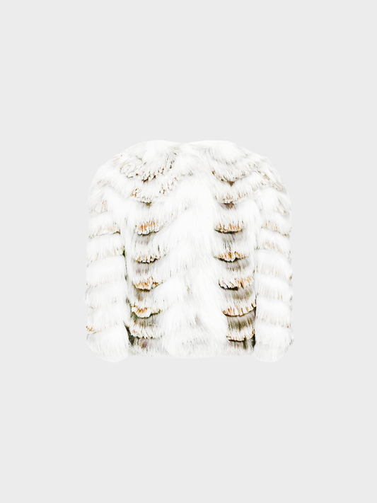 Ermanno Scervino 2000s White Rabbit Fur Fringe Jacket